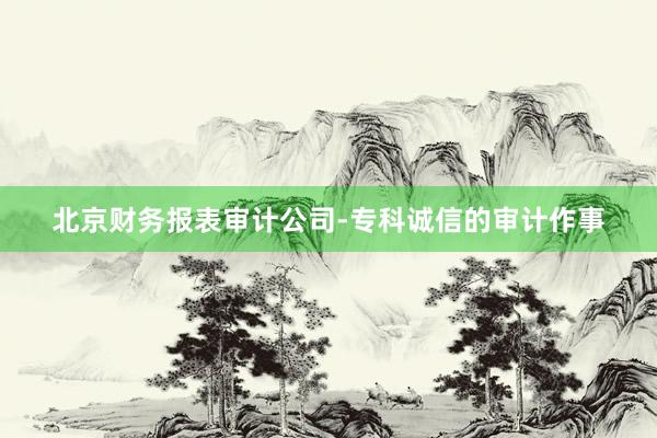 北京财务报表审计公司-专科诚信的审计作事